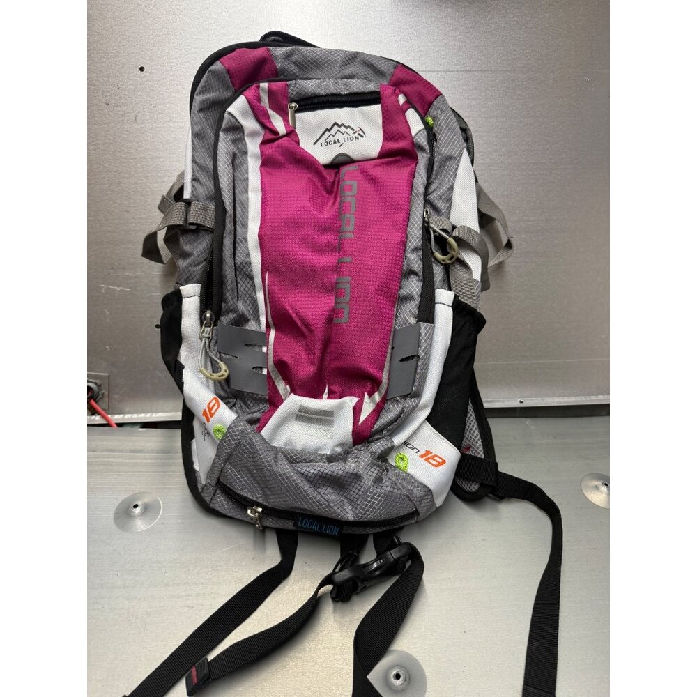 ✨ 483 - Local Lion 18L Hydration Backpack Pink/Grey Outdoor Cycling Hiking ( Pre